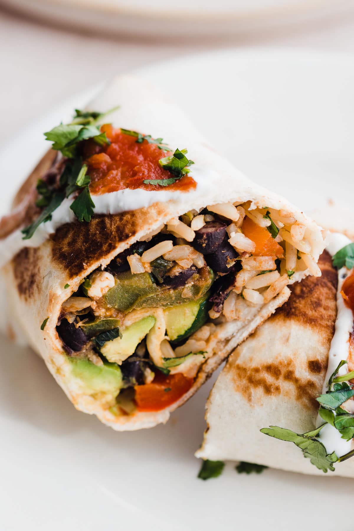 Easy Summer Vegetable and Black Bean Burritos